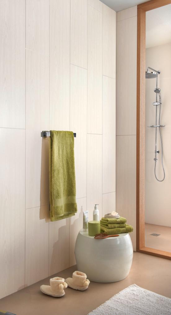 Salle de bain avec déco et douche à l'italienne